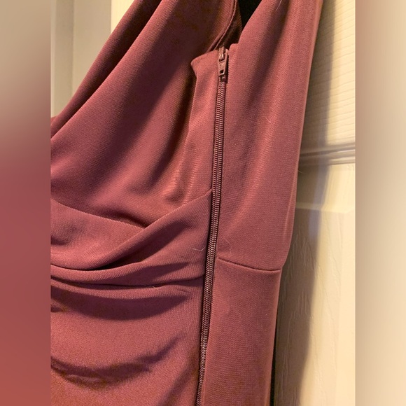 ASOS Design High-Neck Drape Cut Out Midi Dress size 12 "Plum" - Picture 9 of 14